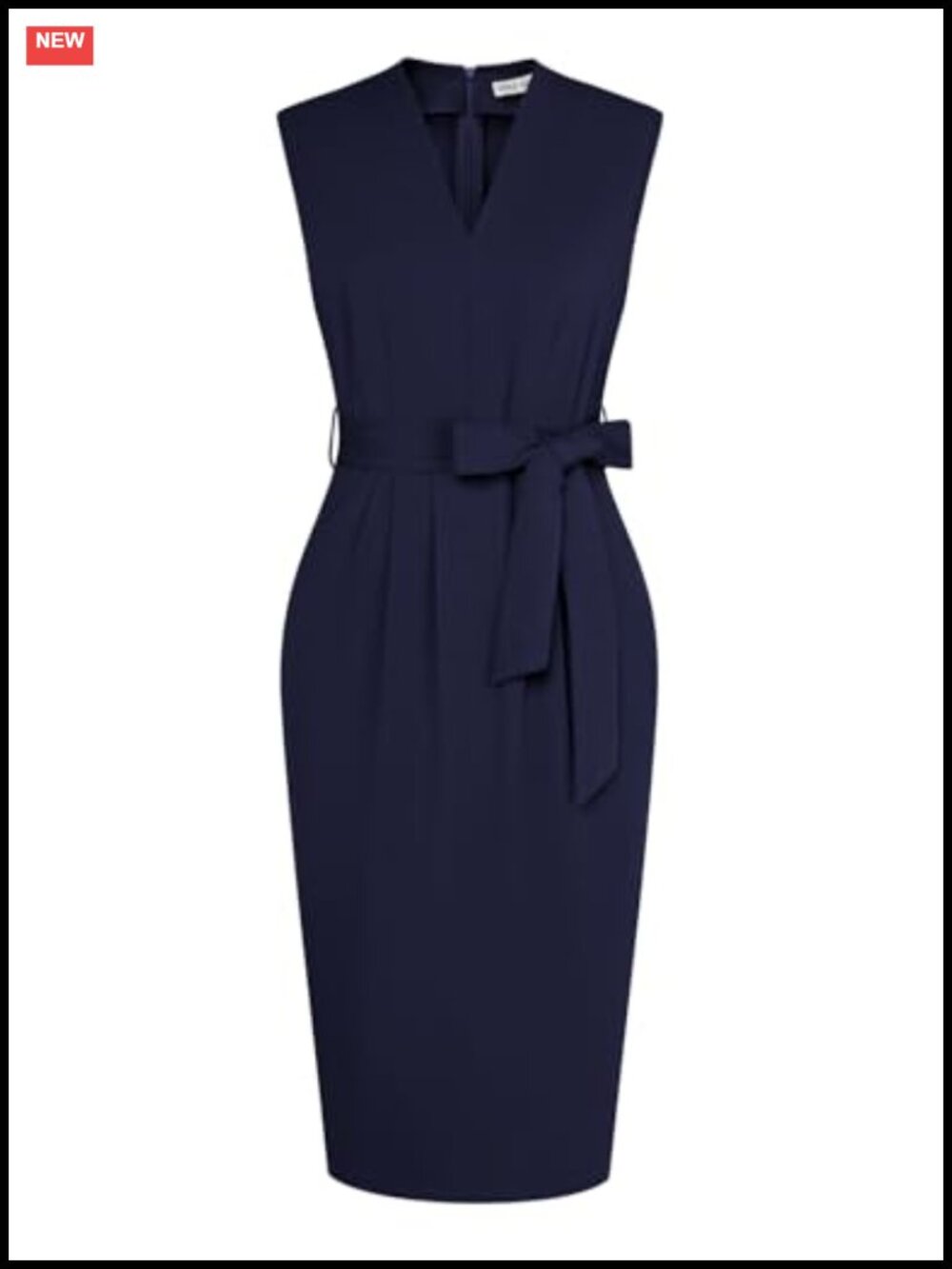 Bodycon Knee Length Sleeveless Dress with Pockets
